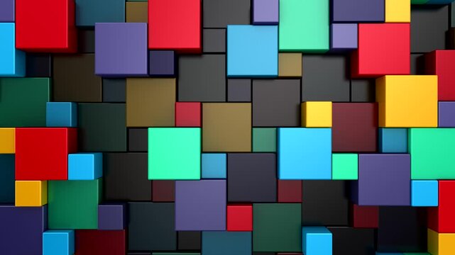 Background of Cubes. Abstract motion, loop, 3d rendering, 4k resolution
