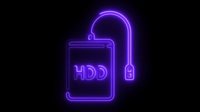Neon hard-disk-drive 4k video neon, hard-disk, drive, storage, disk, 