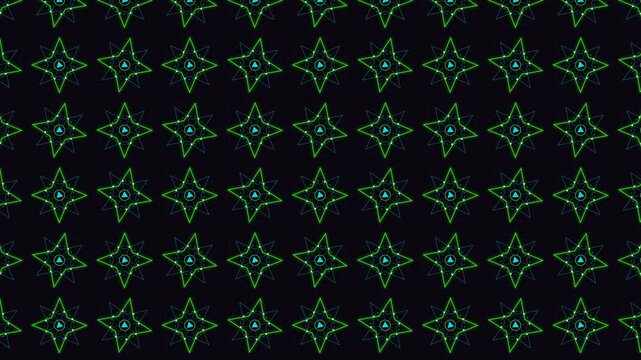 Cyberpunk Islamic Geometric Tessellation 4K Loop - Cyber CircuitSymmetric Loop 70 (Double-Square Octagram) in Volt Purple Neon (Acid Volt Green, Electric Cyan, Glowing Purple, Deep Violet Void). 