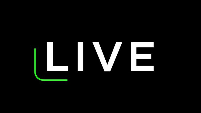 Transparent live broadcast, animated GIF video frame lines. With green line animation.