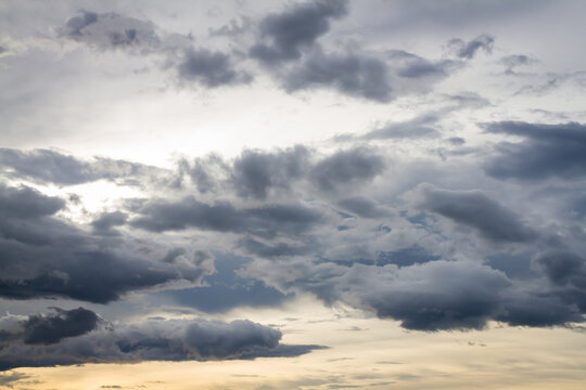 Dramatic dark storm clouds in the sky before rain
