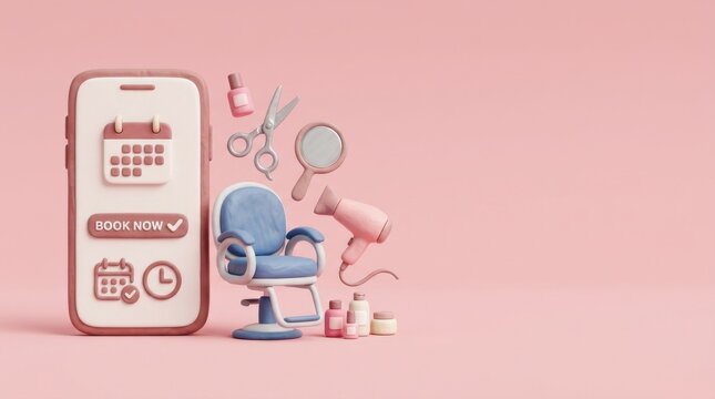 Online Booking for Beauty Salon Services on Smartphone