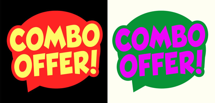 Vibrant combo offer speech bubbles