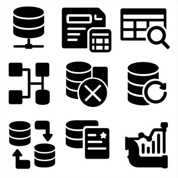 Query indexing analysis icon database vector server pipeline collection backup data