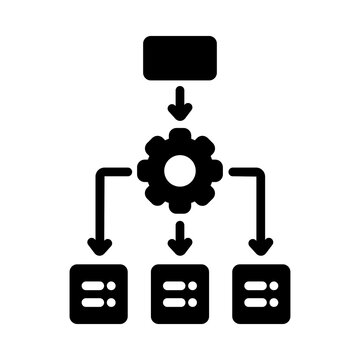 Process automation icon input gear and multiple outputs