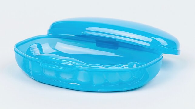 Bright Blue Plastic Soap Dish with Lid for Travel or Bathroom Storage