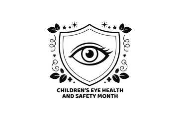Naklejka premium CHILDREN'S EYE HEALTH AND SAFETY MONTH vector illustration isolated on white background