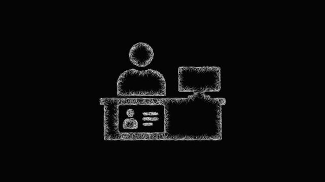 Sketch visitor management icon animation - smooth progressive reveal