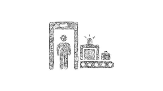 Sketch security checkpoint icon animation - smooth progressive reveal