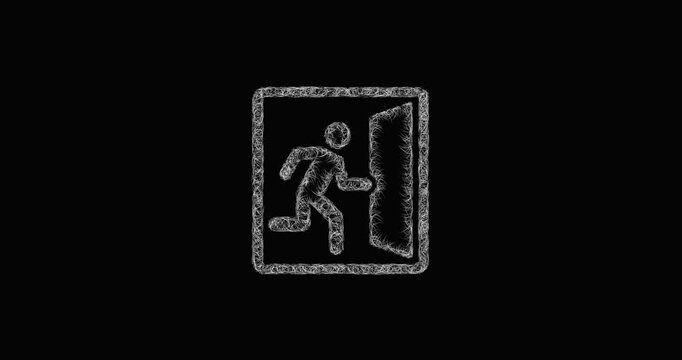 Sketch fire exit icon animation - smooth progressive reveal
