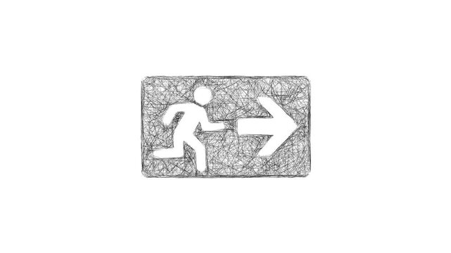 Sketch exit sign icon animation - smooth progressive reveal