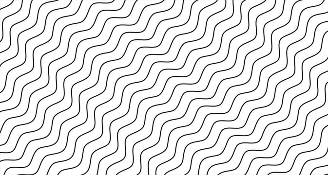Abstract Black Diagonal Wavy Line Pattern Texture background