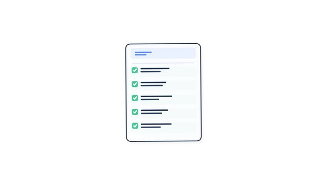 Minimalist Checklist Illustration with Green Checkmarks