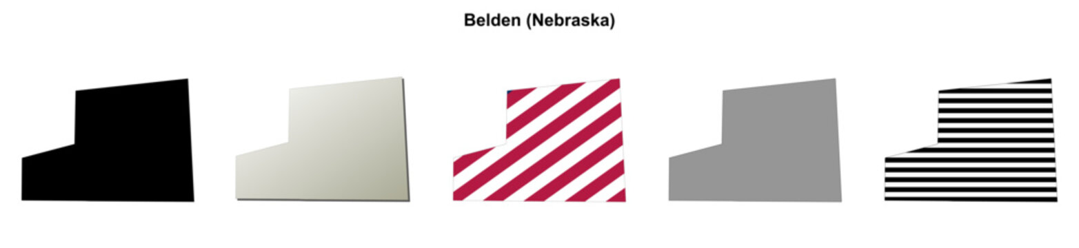 Belden (Nebraska) blank outline map set