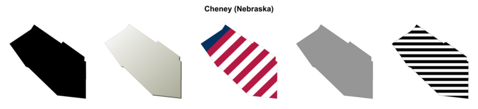 Cheney (Nebraska) blank outline map set