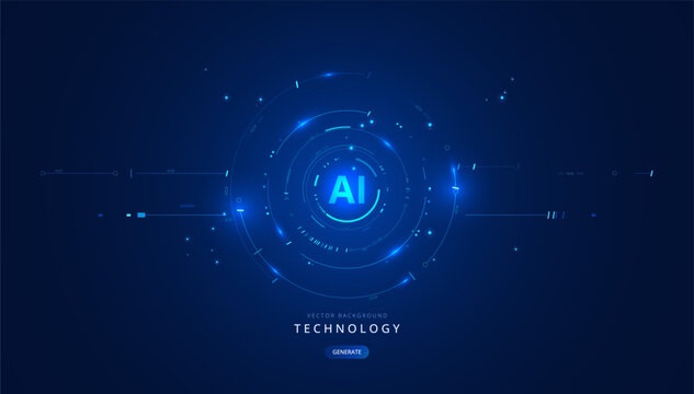 Abstract blue cyber future AI technology digital futuristic HUD interface vector background