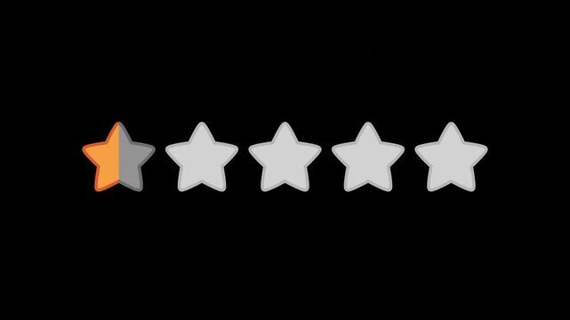 Ranking star icon orange　(0.5) with alpha channel.