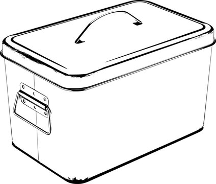 A sleek metal breadbox with a sturdy handle and transparent lid stands ready for storage in any kitchen setting