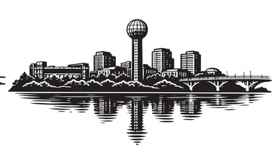 Knoxville Skyline Silhouette Vector Design © Ben