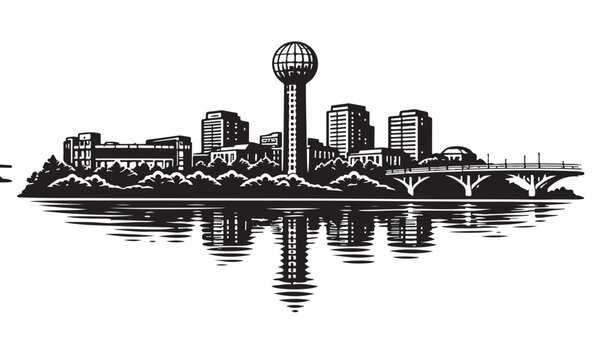 Knoxville Skyline Silhouette Vector Design