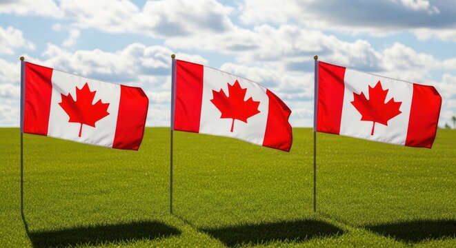 Canada flag map with leaf on green background vector illustration