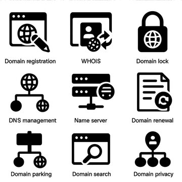 Transfer icon tld icons whois privacy vector services subdomain name domain parking