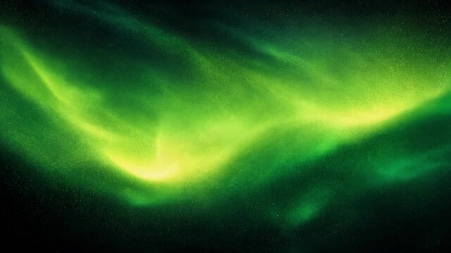Vibrant green aurora borealis display in the night sky