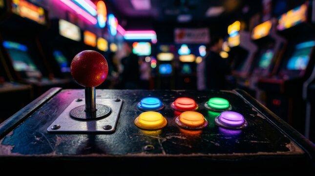 Retro Arcade Game Controller and Buttons