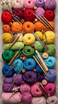 colorful wool yarn