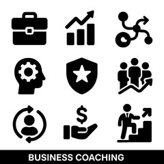 Fototapeta premium Vector icon path work business coaching advice hand success icons team strategy