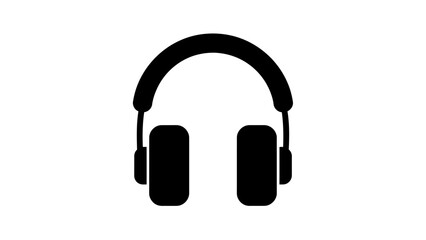 Fototapeta premium Headphones icon with over ear design and side bands simple minimalist symbol