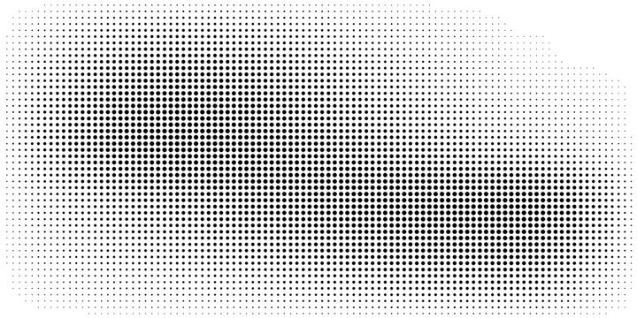 Grunge halftone gradient background. Faded grit noise texture. White and black sand wallpaper. Retro pixelated backdrop. Anime or manga style comic overlay. Vector graphic design textured template