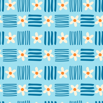 Seamless pattern with  flowers. Perfect for wallpaper, gift paper, greeting cards. Vector hand drawn