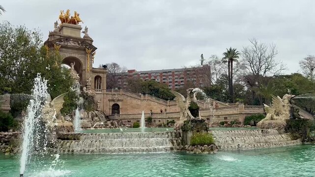 urban park with historic fountain in ciutadella park barcelona spine 01.29.2026