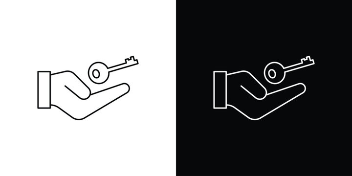 Key handover icon line clipart series. EPS10