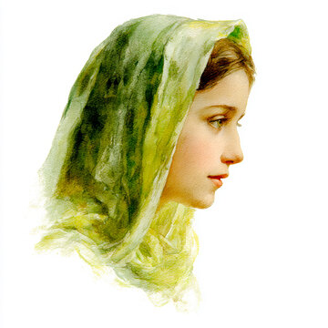Blessed Mother Side Profile AI Generative