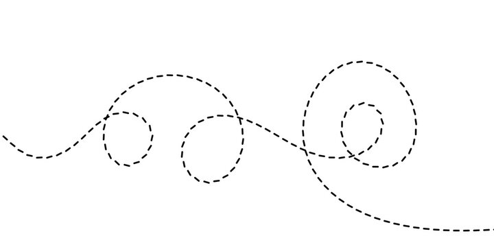 A whimsical dashed line illustration creating a playful and dynamic abstract pattern, perfect for decorative elements