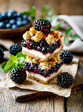  Berry Cheesecake Crumble Bars AI Generative