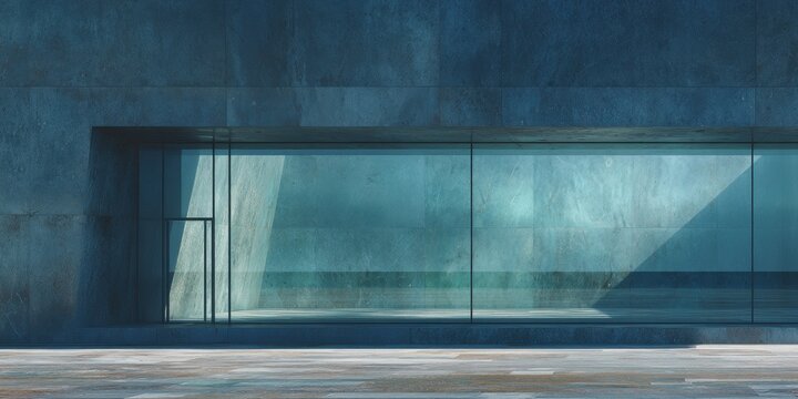 Minimalist Dark Building Facade with Glass Window and Door