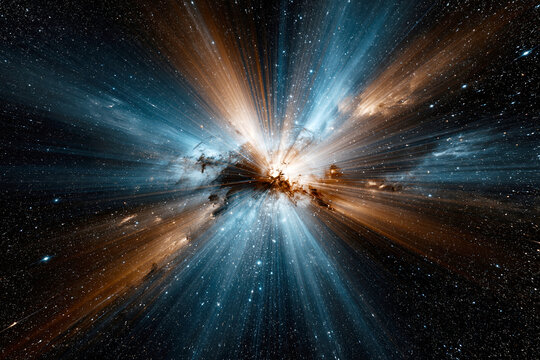 Glowing Nebula in Deep Space - AI Generative
