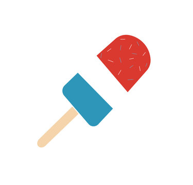 Popsicle Ice Lolly Transparent Vector svg holiday vacations for kids red white blue USA sweet treat food sprinkles outlined illustration isolated asset pool fun leisure summer minimal simple art shape