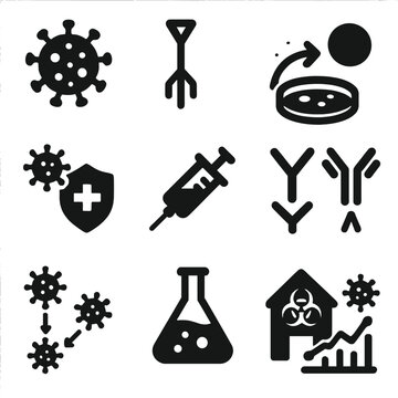 Icon petri no captions vector equally modern text virology lab isolated