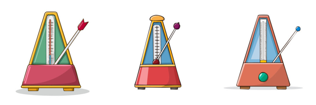 Musical metronomes with arrow and pendulum accessories set