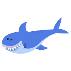 Fototapeta premium shark cartoon isolated on white