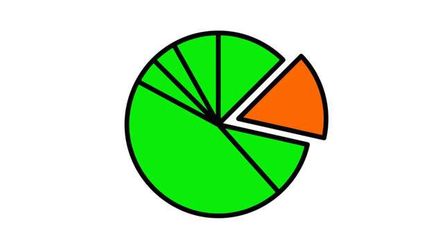 Pie Chart Data Visualization Vector with Exploded Orange Slice