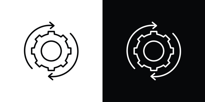Continuous changes icon line illustration group