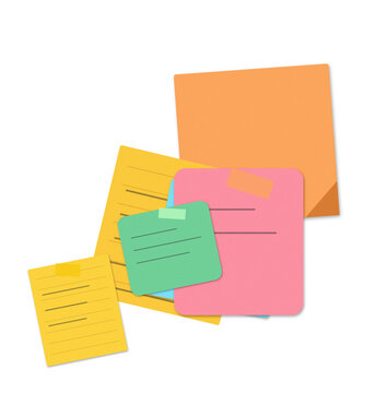 Colorful sticky notes paper collection for office reminders