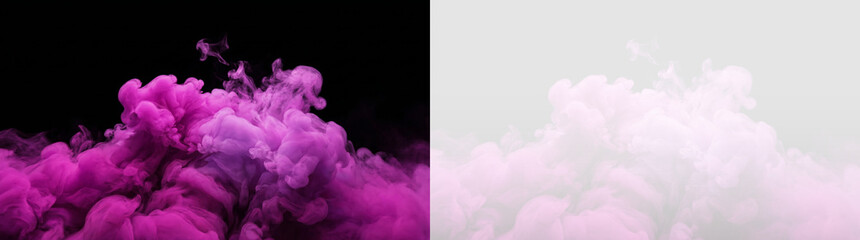 Fototapeta premium pink smoke cloud on black background
