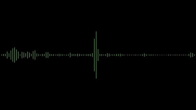 Audio spectrum wave effect, Wave form Audio Isolated on black background. White audio waveform spectrum animation 4k video, alpha channel,