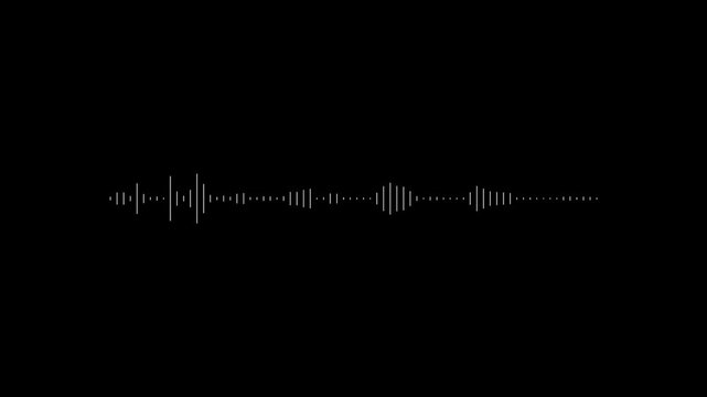 Audio spectrum wave effect, Wave form Audio Isolated on black background. White audio waveform spectrum animation 4k video, alpha channel,